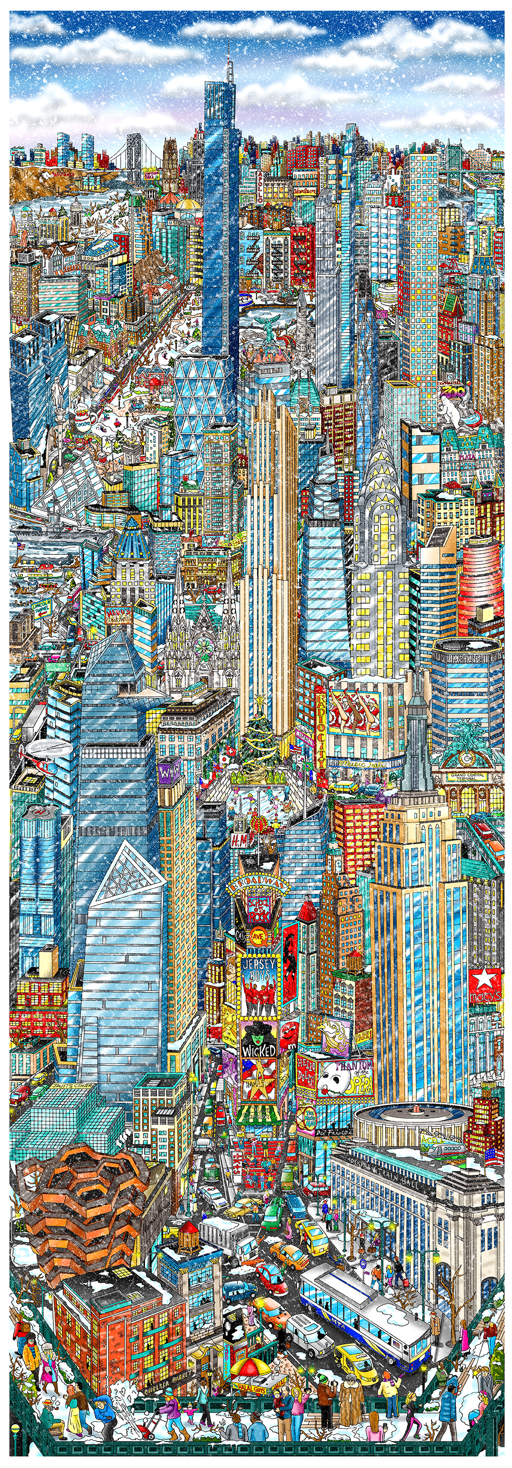Charles Fazzino Baby it's Cold Outside... NYC (DX) (Framed)